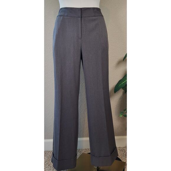 Rafaella Pants - RAFAELLA Cuffed Straight Leg Gray Stretch Slacks - Size 16W
